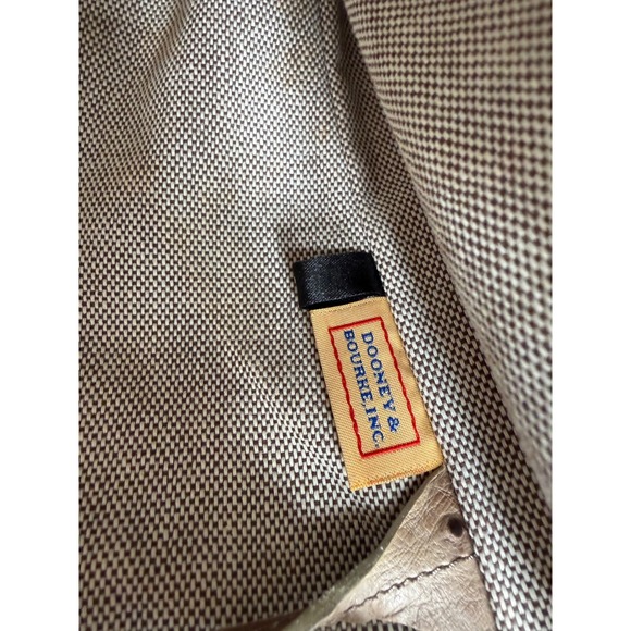 Dooney & Bourke Ostrich Embossed Leather Tote Tan Shoulder Bag Classic Preppy - Picture 5 of 16